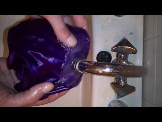 this is a private video i made for my friend i wash my purple satin usa nightie.