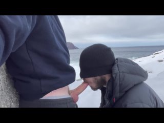 bicurious straight guy tries sucking dick in public (with cumshot)