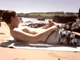 jerking on beach