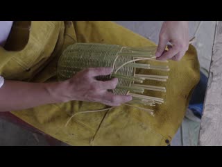 chinese traditional crafts. manufacturing technology of a bamboo basket for catching crabs zhu xielong. big tits