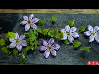 li ziqi - a girl with character valentine's day. sweet gingerbread-cookies in the form of flowers from red yam, as a gift to the good