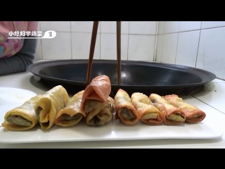 rural mom. chinese new year coming soon learn how to cook the main dishes. jianbing pancakes stuffed with sweet bean paste